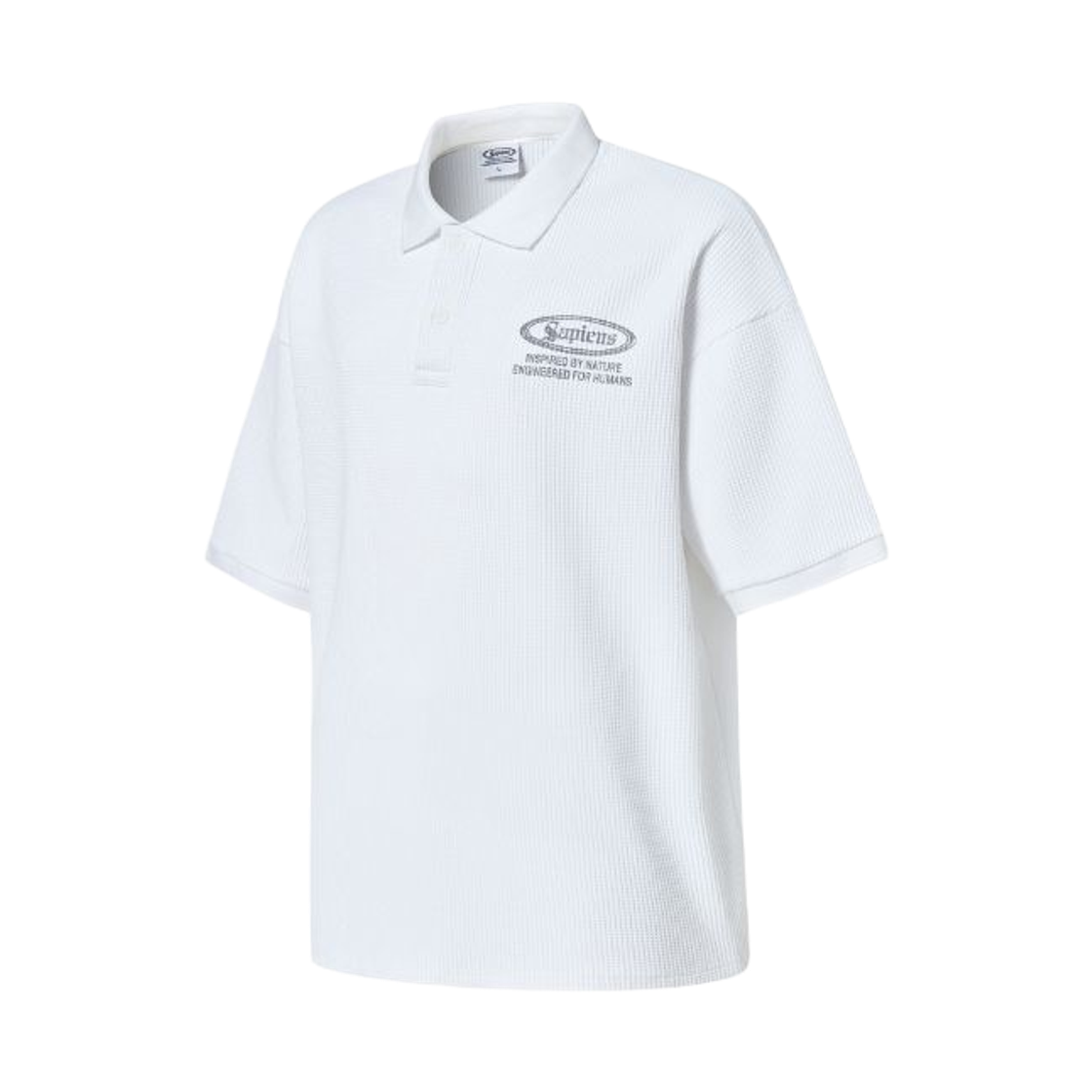 SP25SSTS008WH Sapiens Waffle Over Fit Polo Shirt White