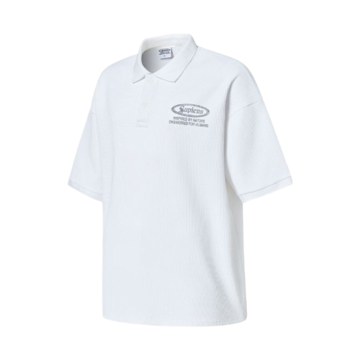 SP25SSTS008WH Sapiens Waffle Over Fit Polo Shirt White