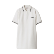 (W) Miu Miu Bonded Pique and Technical Jersey Dress White