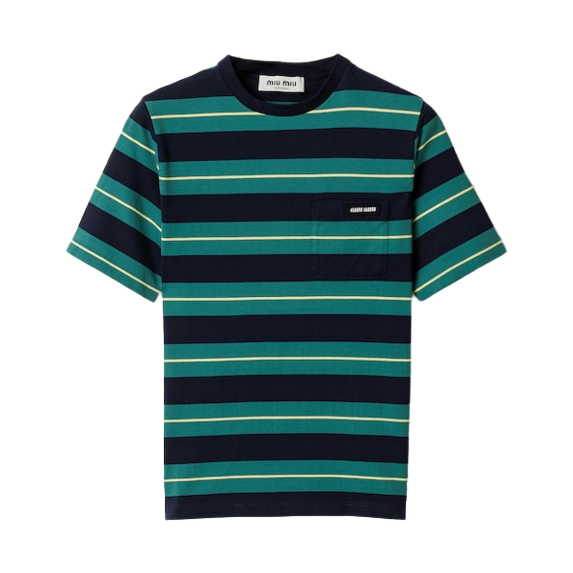 MJN537-14RT-F046I (W) Miu Miu Jersey T-Shirt Billiard Green Blue