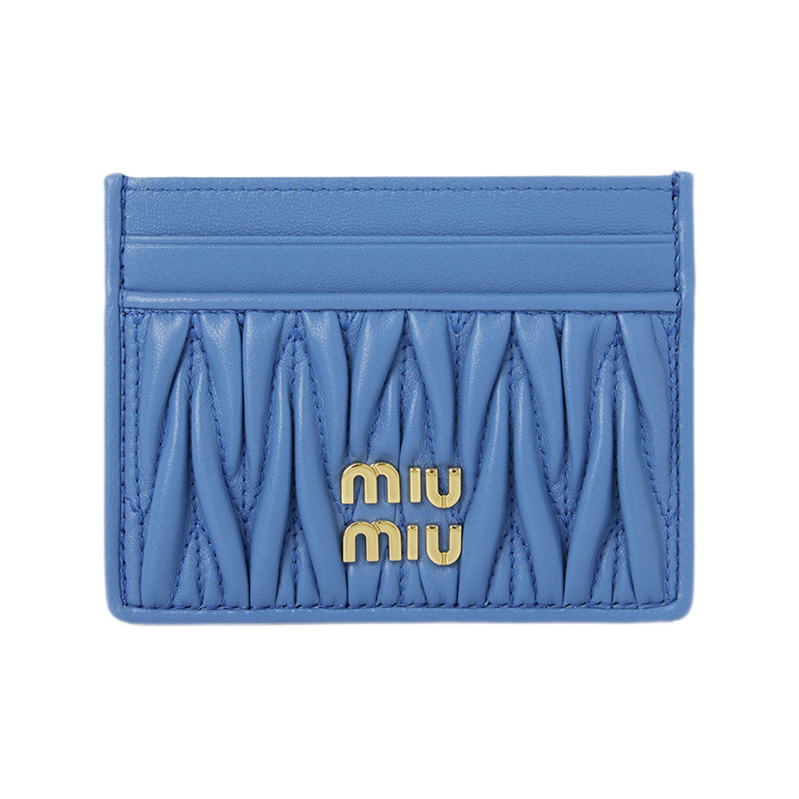 미우 미우 마테라쎄 카드 홀더 월렛 블루(Miu Miu Matelasse Card Holder Wallet Blue)