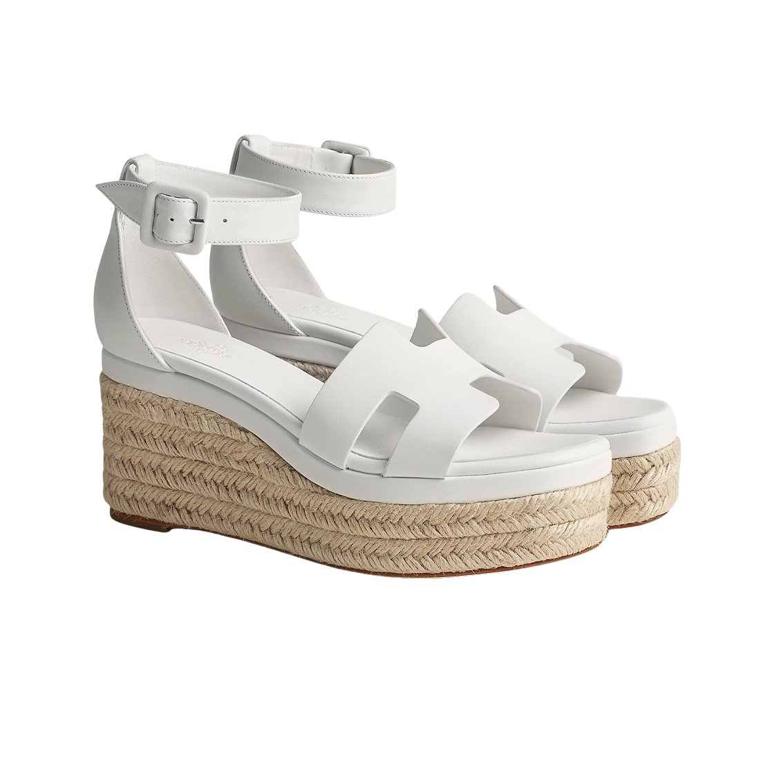 (W) 에르메스 엘다 에스파드리유 카프스킨 & 블랑((W) Hermes Elda Espadrille Calfskin & Blanc) - 3
