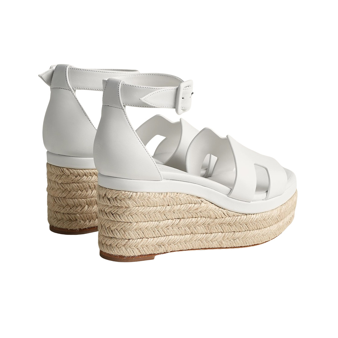(W) 에르메스 엘다 에스파드리유 카프스킨 & 블랑((W) Hermes Elda Espadrille Calfskin & Blanc) - 2