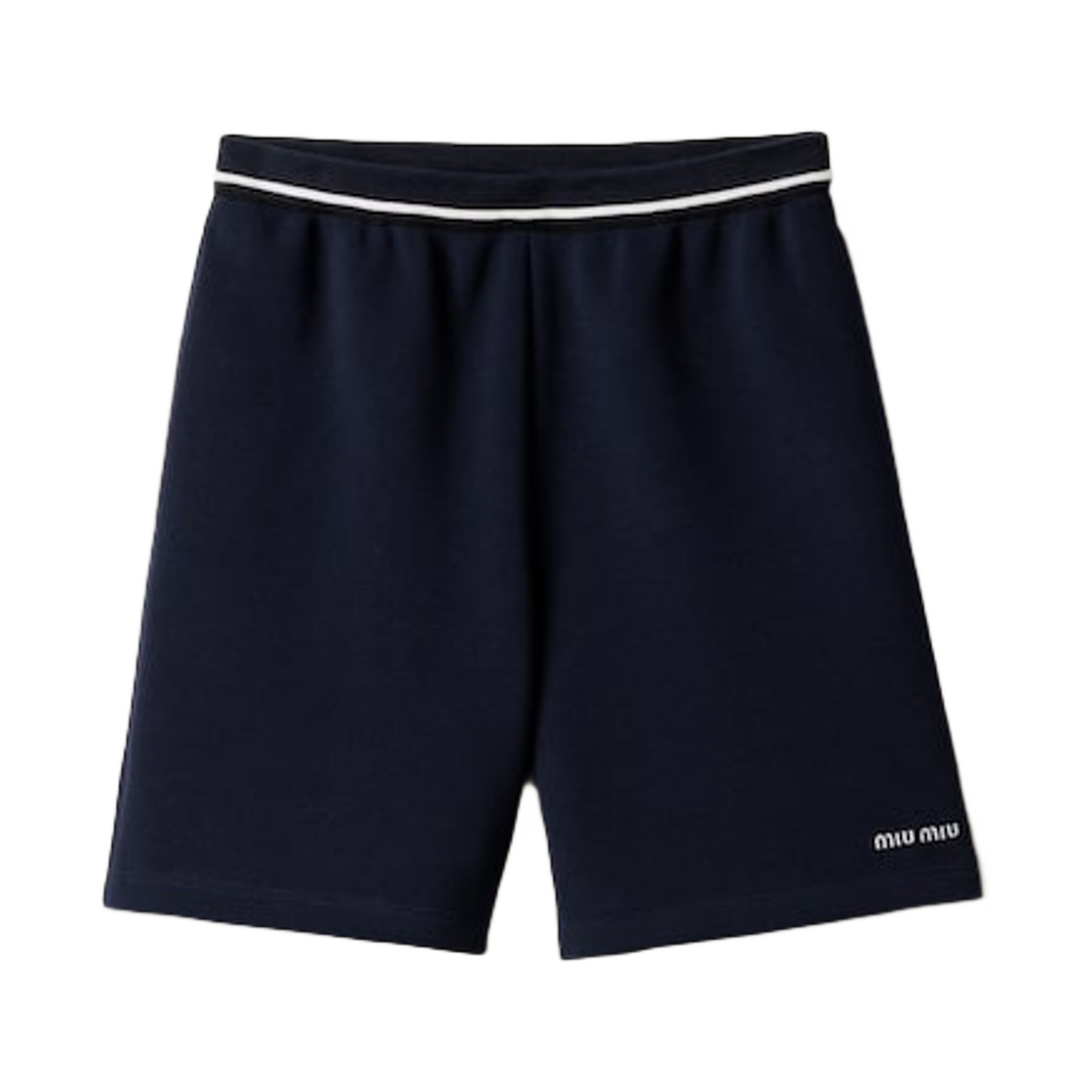 MP1911-17LN-F0008 (W) Miu Miu Bonded Pique and Technical Jersey Bermuda Pants Blue