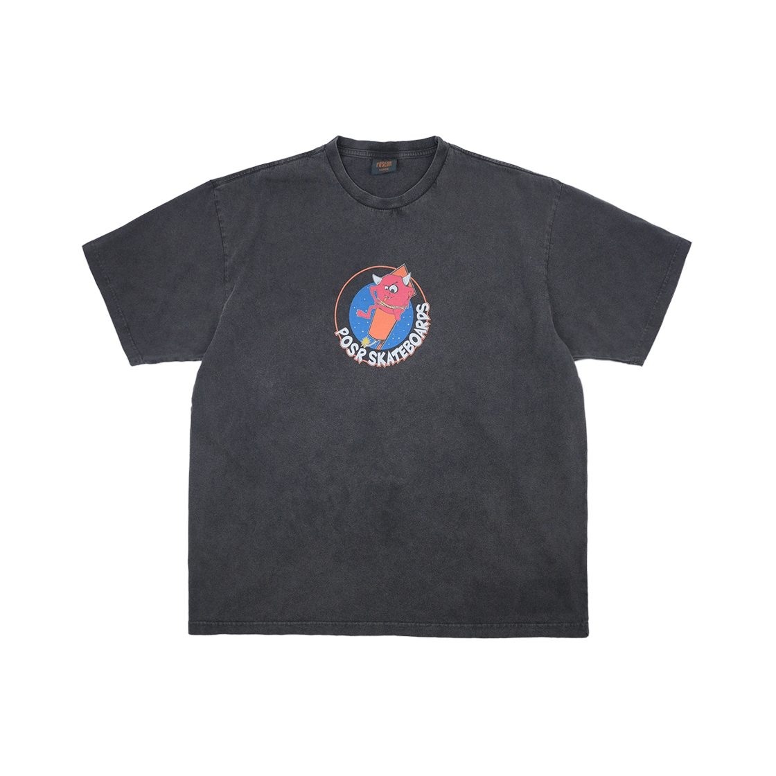 P25SSTE001-06-FBK POSR Rocket Buddhavil Tee Faded Black