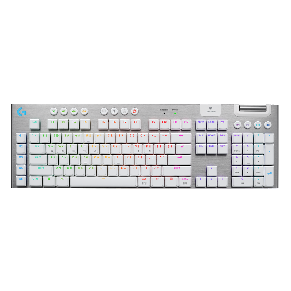 로지텍코리아 공식 G915 x LIGHTSPEED 게이밍 키보드 화이트, 갈축(Logitech G915X LIGHTSPEED Wireless Gaming Keyboard White, Tactile)