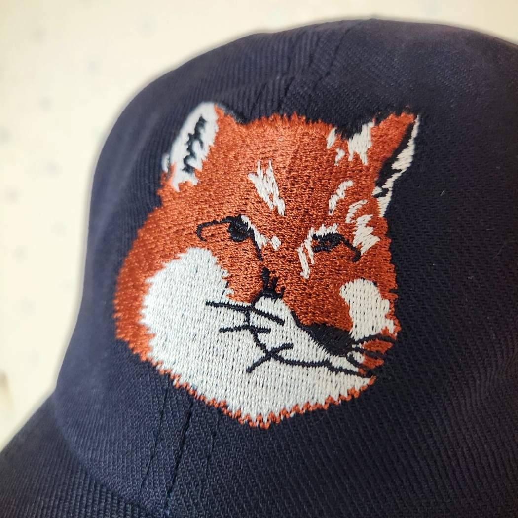 Maison Kitsune Large Fox Head Embroidered 6P Cap Navy - 21FW 착용 스타일 - 3