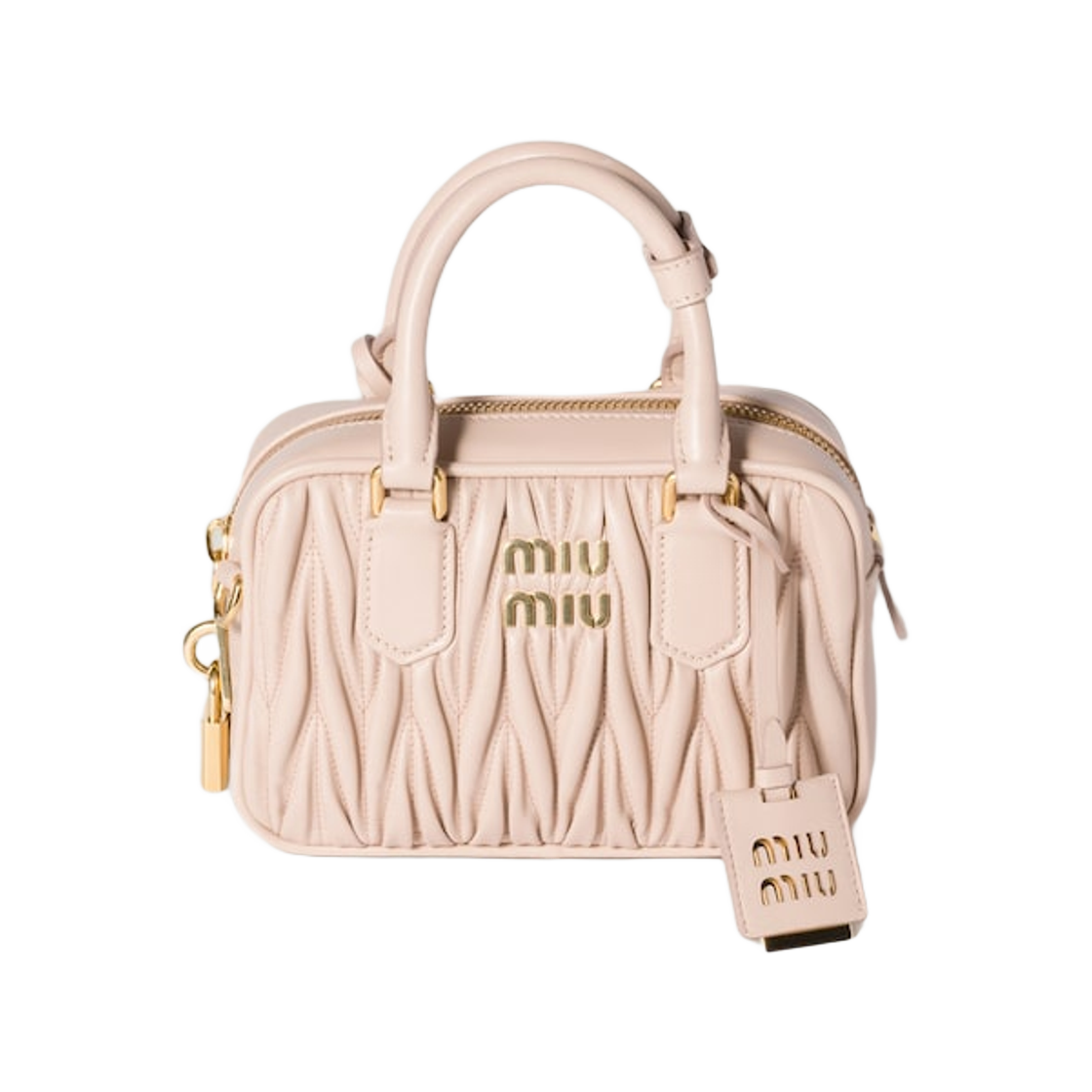 5BB123-AN88-F0236 Miu Miu Arcady Materasse Napa Leather Bag Powder Pink