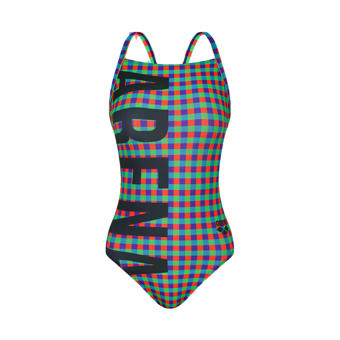 A5BL1PL68ORG ARENA Highteen Check One-Piece Superfly Back Orange
