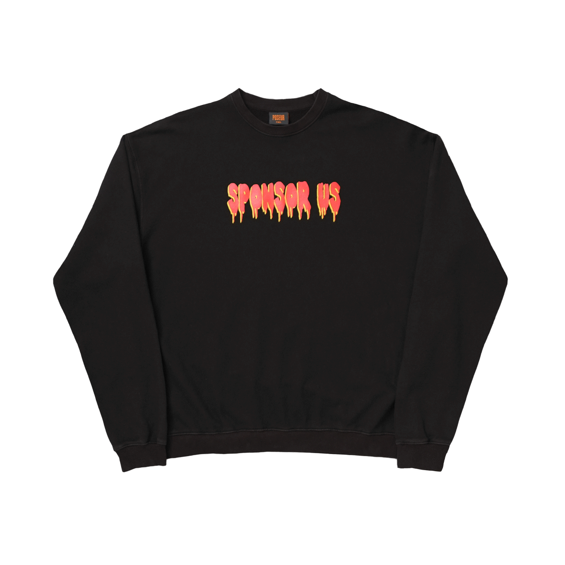 피오에스알 오버다이드 스폰서 스웻셔츠 블랙(POSR Overdyed Sponsor Sweatshirt Black)