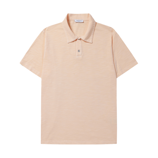 SOTAM24254BEX Series Wool & Co Dyeing Slub Polo T Shirt Beige