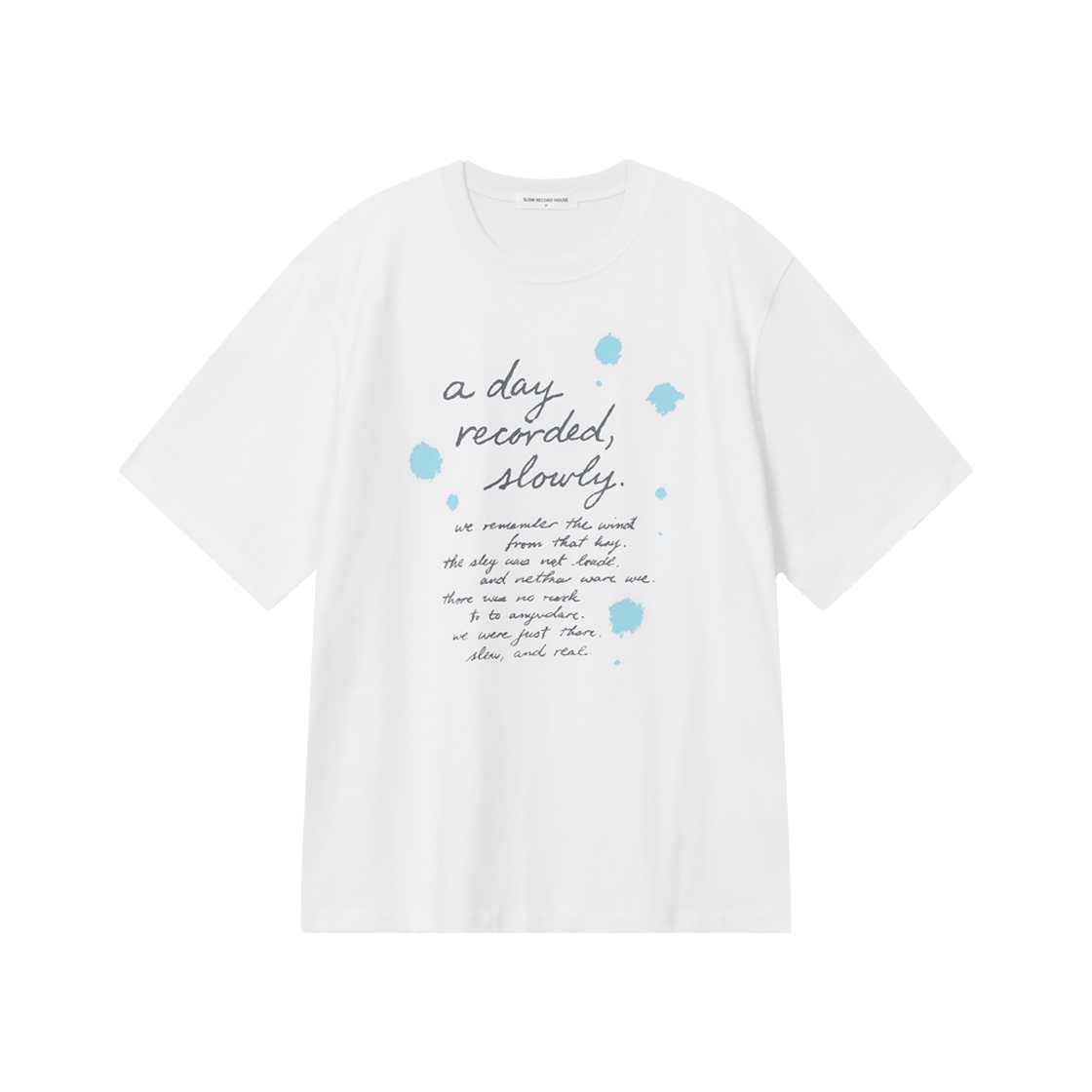SR25SSTOP06WH SLOW RECORD HOUSE Day Record T-Shirt White