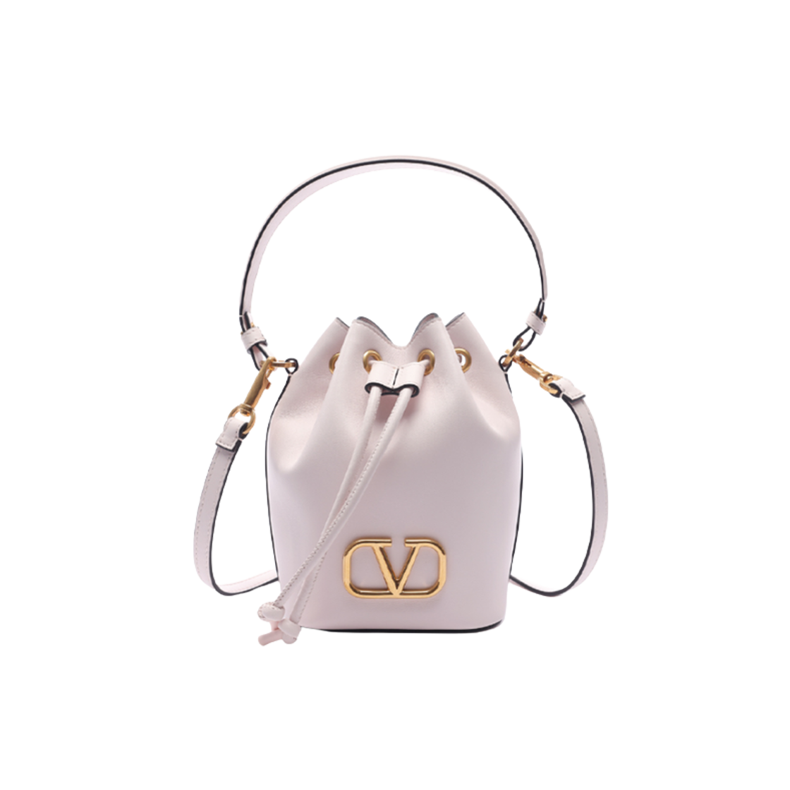 P0Z44VNLY9U Valentino Vlogo Signature Mini Bucket Bag in Nappa Leather Light Pink