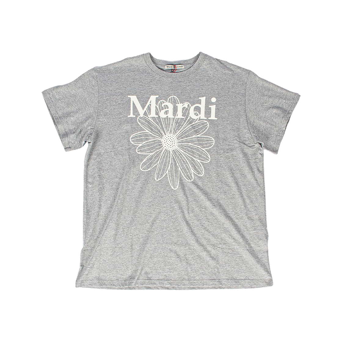 마르디 메크르디 플라워마르디 티셔츠 그레이 아이보리(Mardi Mercredi Flowermardi T-Shirt Grey Ivory)
