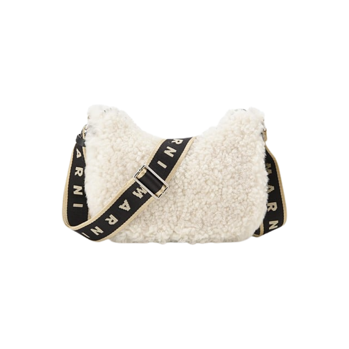 SBMP0128Q0-LM071-00W02 Marni Shearing Hobo Bag Natural White