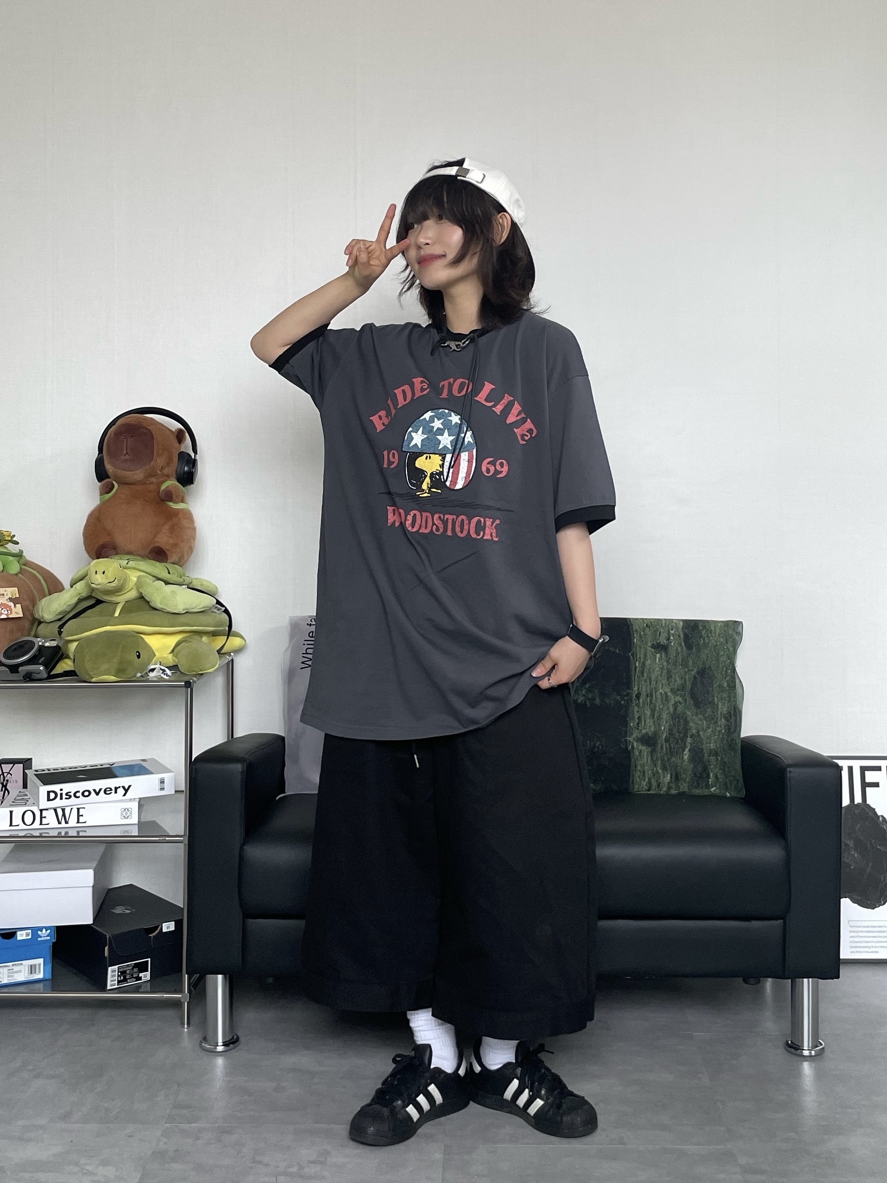 (W) Nike Air Force 1 '07 Low White, Adidas Superstar Core Black White 착용 스타일 - 5