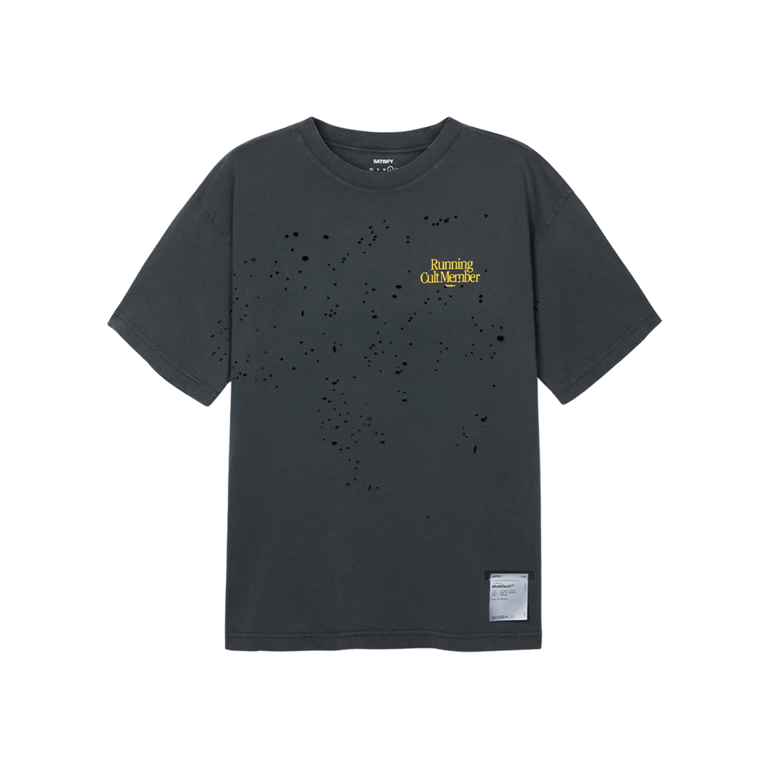 새티스파이 10주년 기념 모스테크 티셔츠 페이디드 블랙(Satisfy 10th Anniversary Mothtech T-Shirt Faded Black)