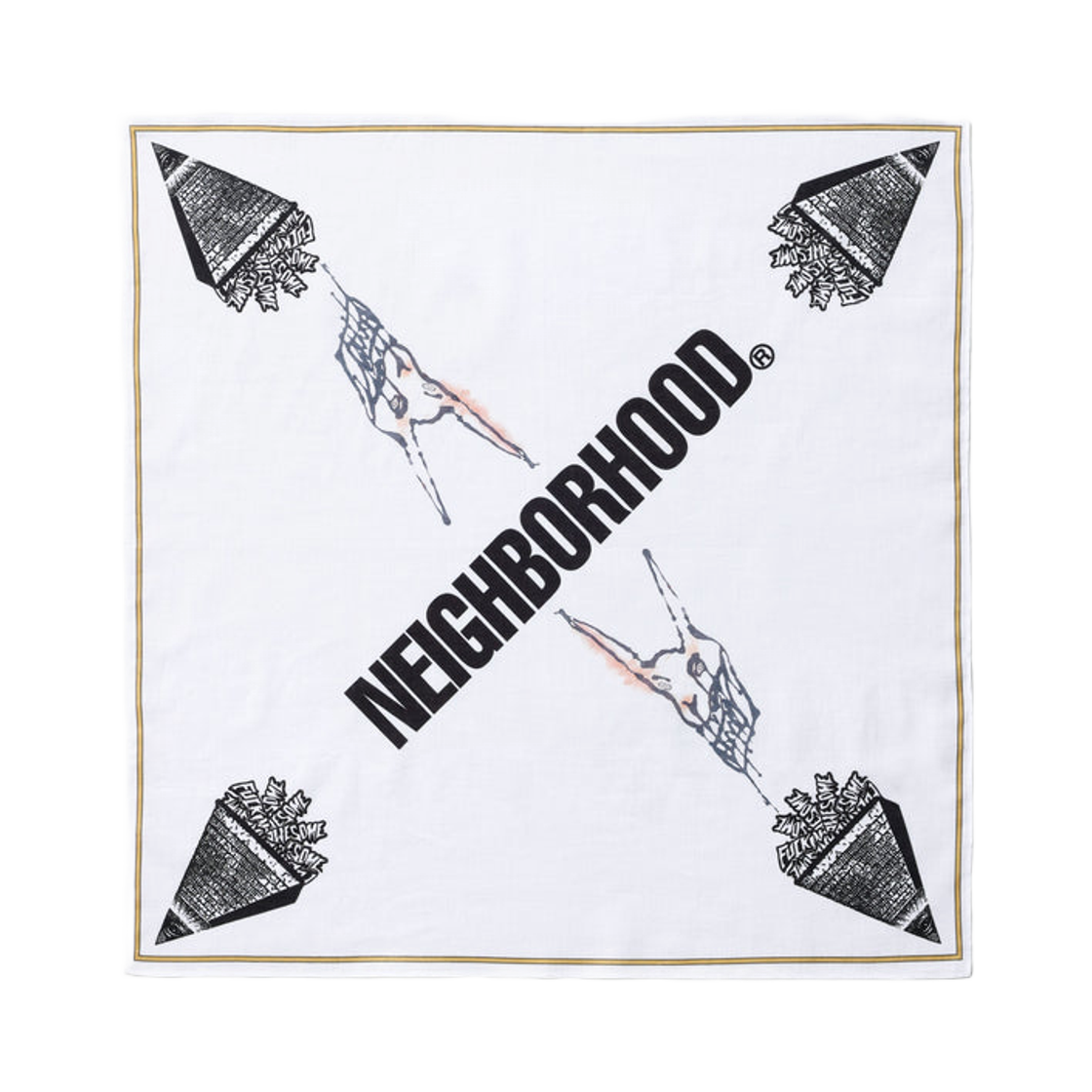 네이버후드 x 퍼킹 어썸 반다나 화이트(Neighborhood x Fucking Awesome Bandana White)