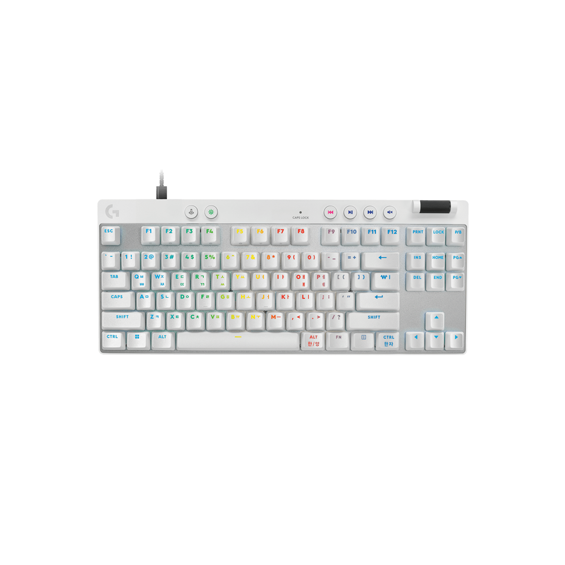 로지텍 G 프로 X TKL 래피드 유선 게이밍 키보드 화이트 국문 자판 (국내 정식 발매 제품)(Logitech G Pro X TKL Rapid Wired Gaming Keyboard White Korean Layout (Korean Ver.))