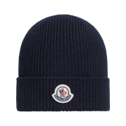 Moncler Wool Beanie Navy Blue - 25FW