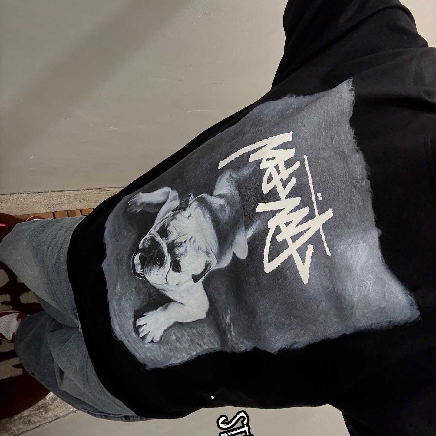 Stussy Bulldog T-Shirt Black, Supreme Tyler The Creator T-Shirt Black - 24FW 착용 스타일 - 1