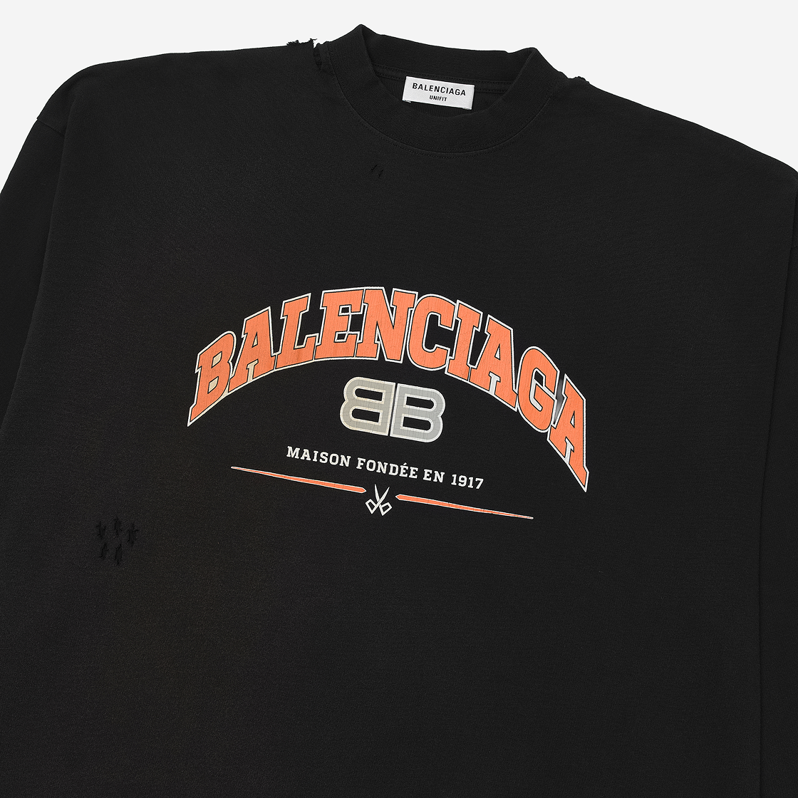 (W) 발렌시아가 메종 발렌시아가 오버사이즈 롱슬리브 티셔츠 블랙((W) Balenciaga Maison Balenciaga Oversized Long Sleeve T-Shirt Black) - 3