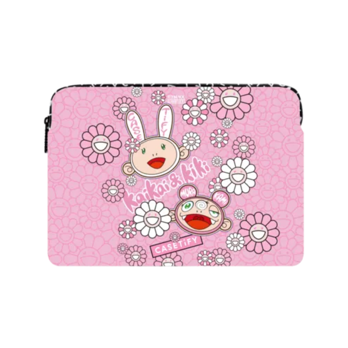 케이스티파이 x 무라카미 타카시 카이카이 앤 키키 스티커 매니아 임팩트 맥북 슬리브 핑크(Casetify x Murakami Takashi Kaikai And Kiki Sticker Mania Impact MacBook Sleeve Pink)