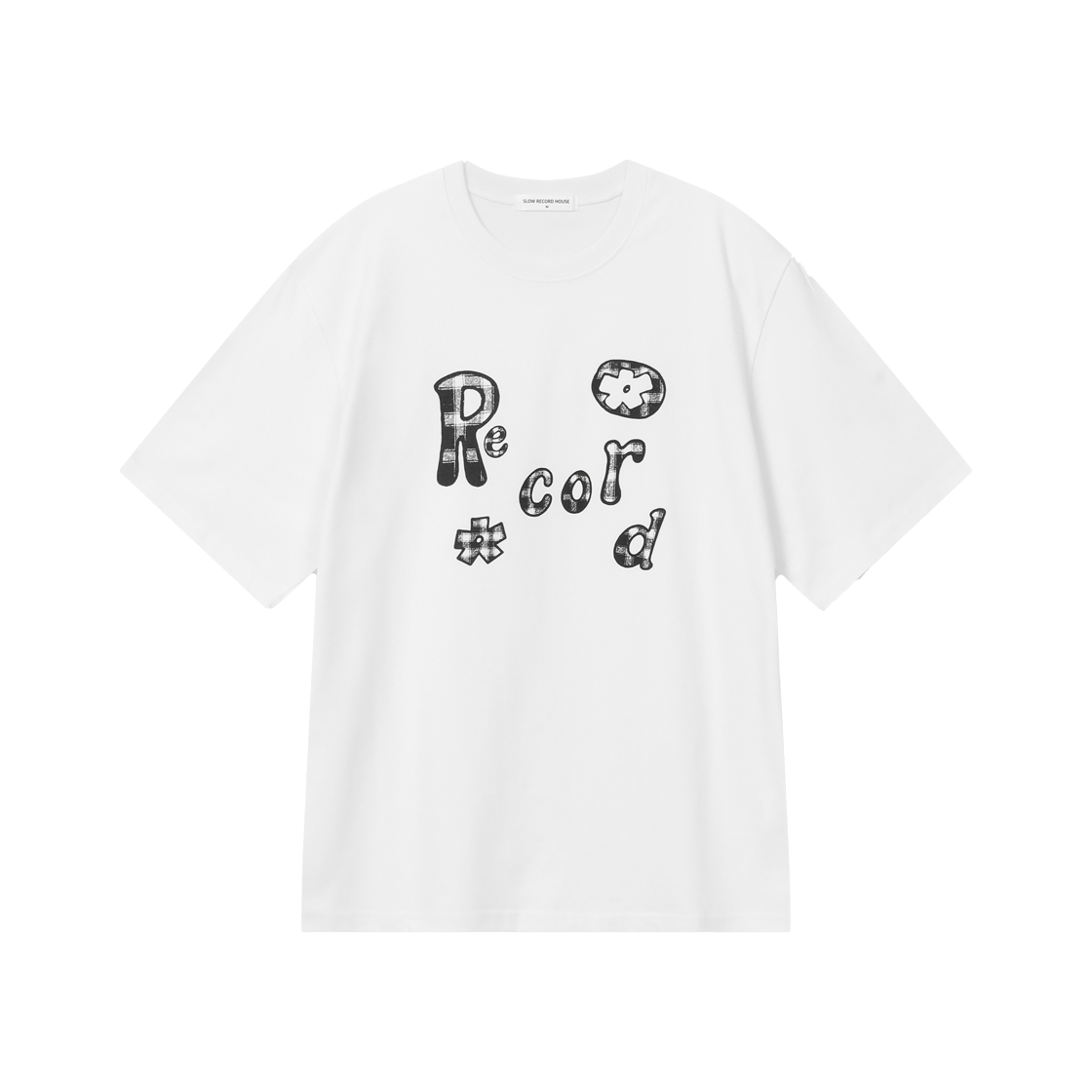 SR25SSTOP03WH SLOW RECORD HOUSE Typo Play Record T-Shirt White