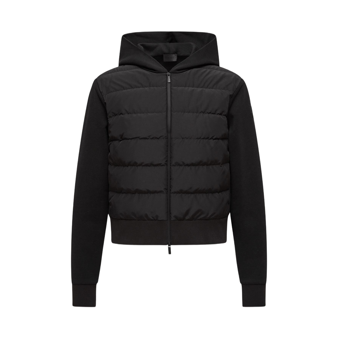 (W) 몽클레르 패딩 코튼 집업 후드 블랙 - 25FW((W) Moncler Padded Cotton Zip Up Hoodie Black - 25FW) - 1