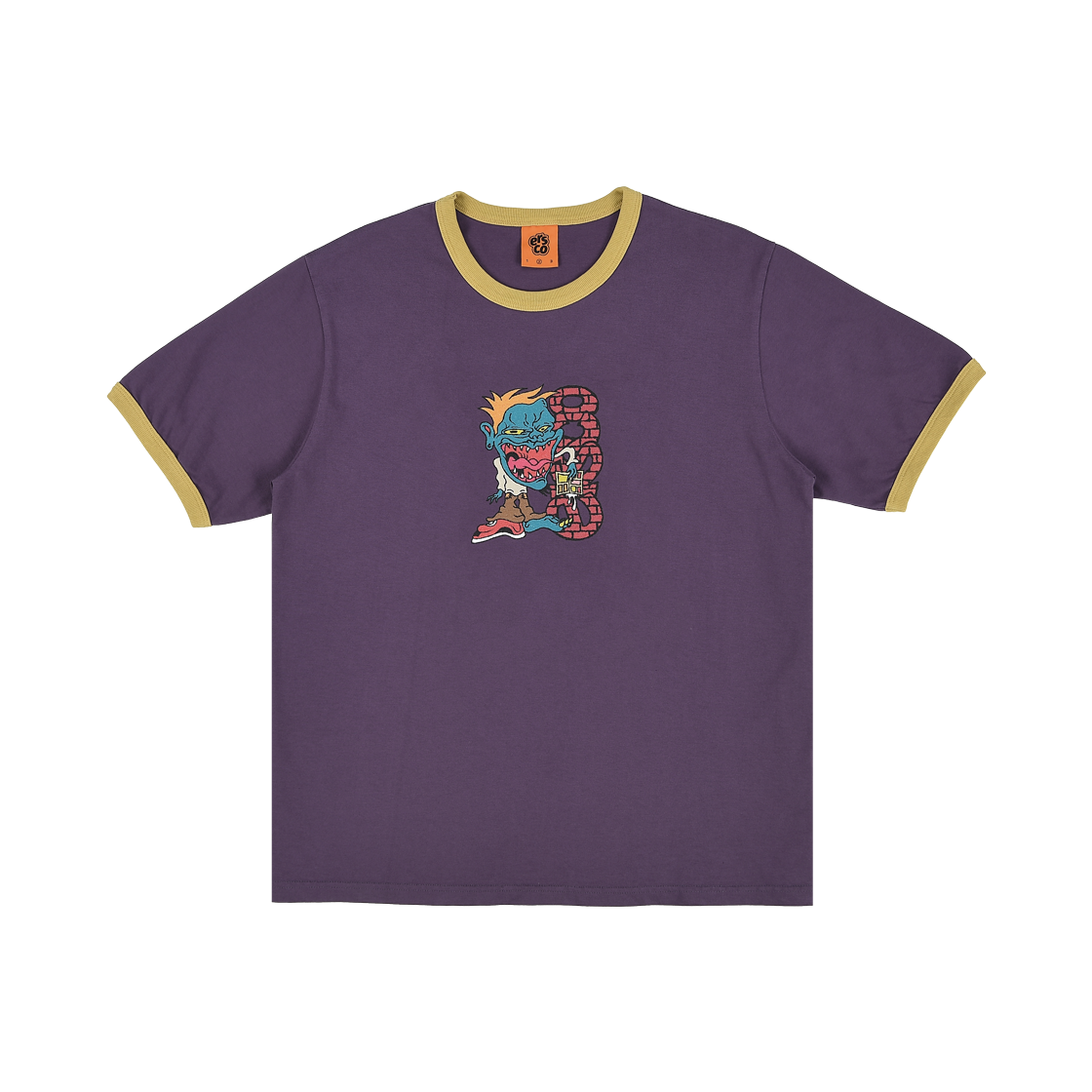 이알에스코 x 톰소어 캐릭터 링거 티셔츠 퍼플(ersco x TX Character Ringer T-Shirt Purple)