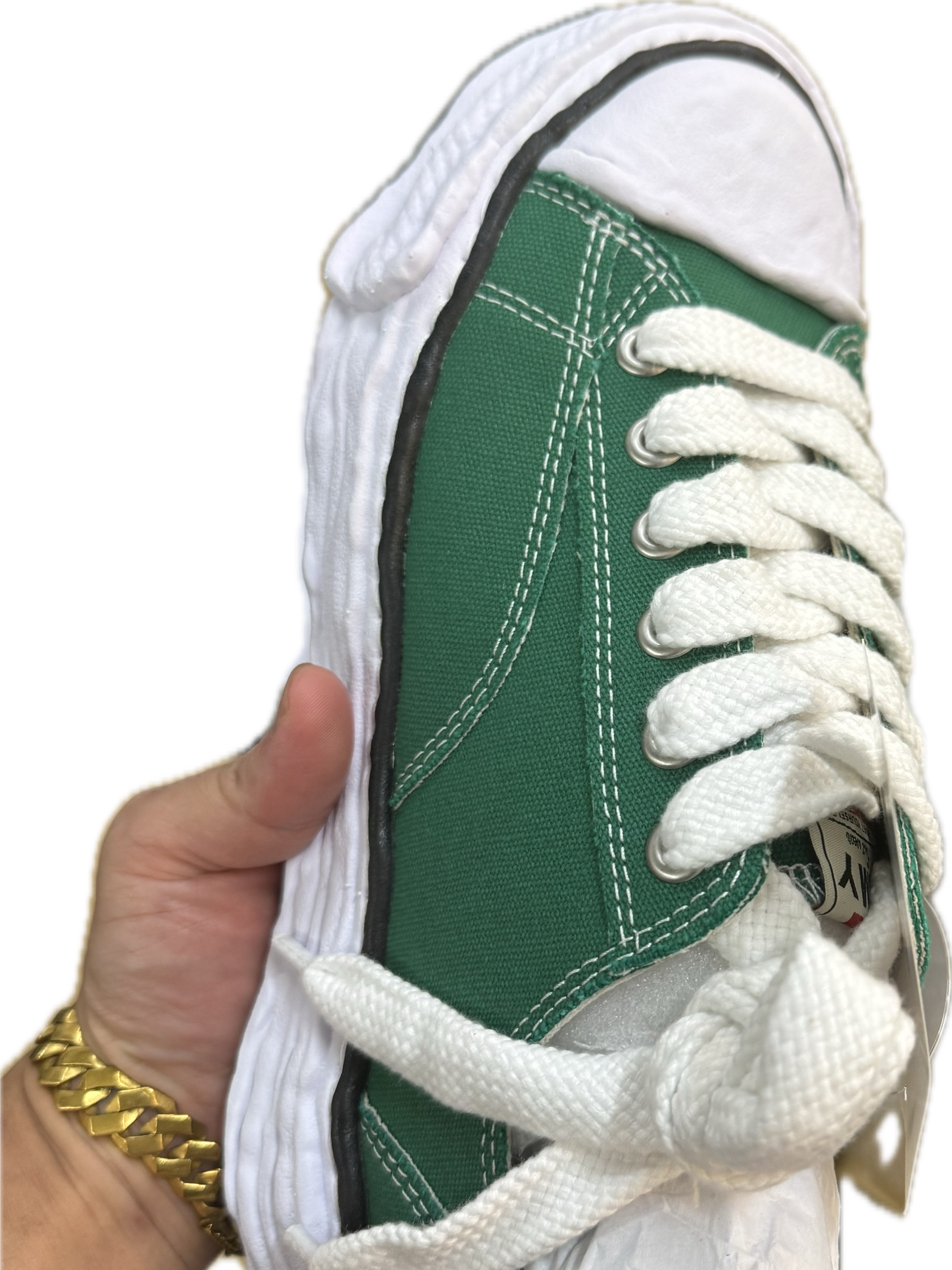 Maison Mihara Yasuhiro Peterson23 OG Sole Canvas Low-top Sneakers CL Green 착용 스타일