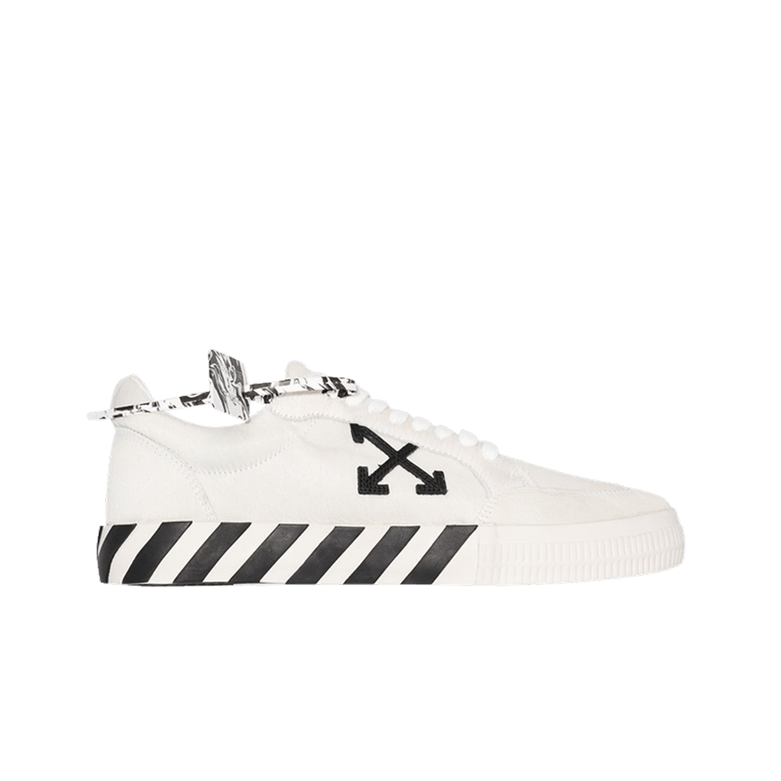 OMIA085F20LEA0020110 Off-White Pony Low Vulcanized Leather White Black