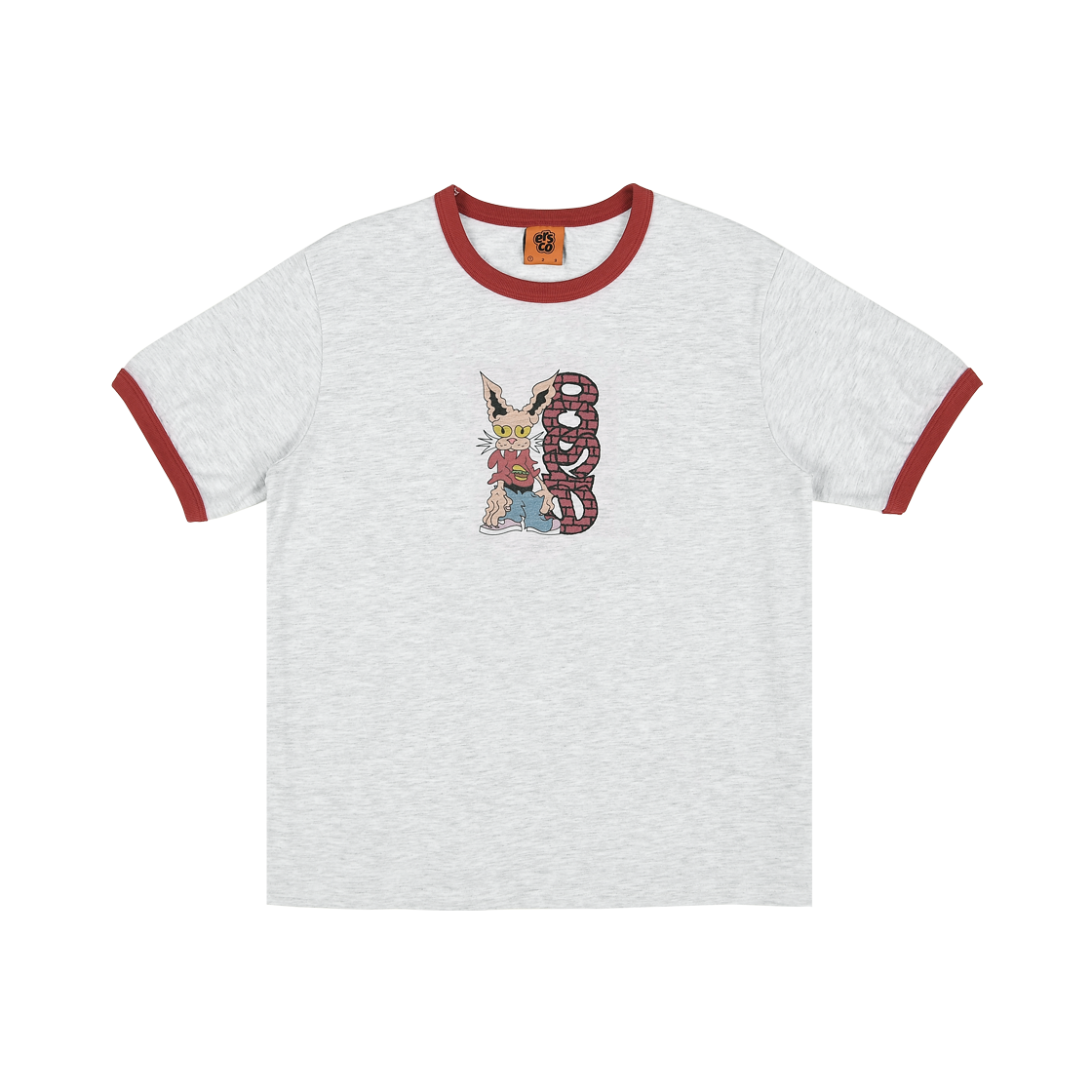 ersoc-0097 ersco x TX Character Ringer T-Shirt Gray