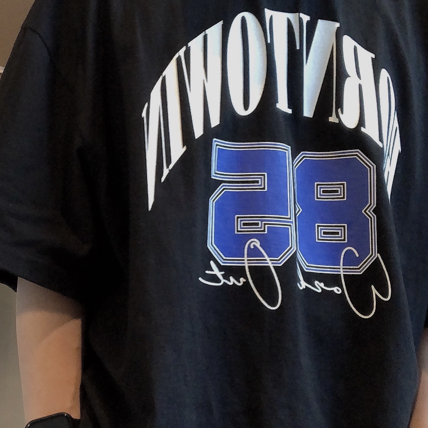 BORN TO WIN 85 Workout T-Shirts Black 착용 스타일 - 3
