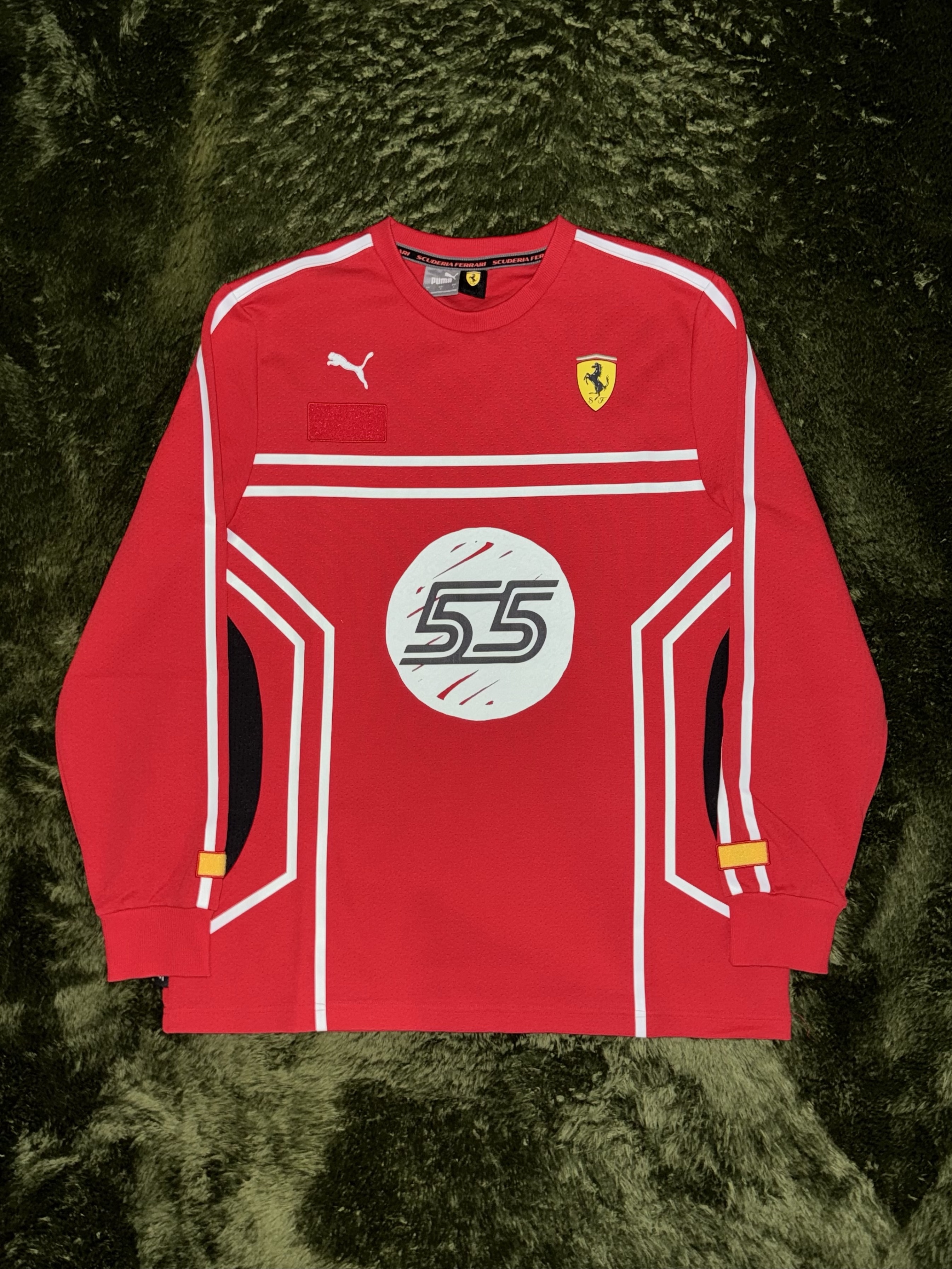 Puma x Ferrari x Joshua Vides Mesh Crew Red White 착용 스타일 - 1