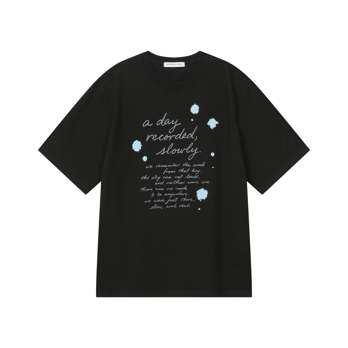 SR25SSTOP06BK SLOW RECORD HOUSE Day Record T-Shirt Black