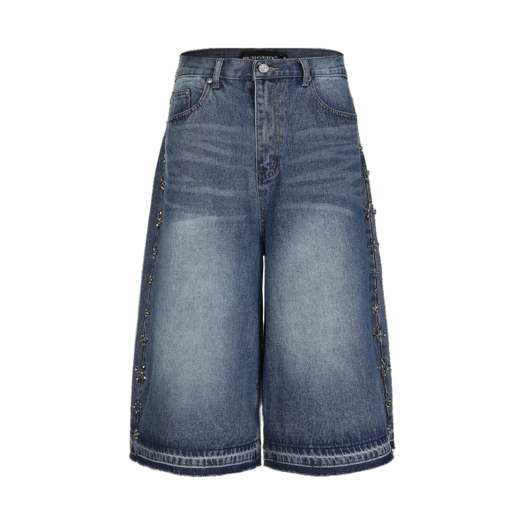 25HSPT01 Surgery Clover Line Denim Bermuda Pants Blue