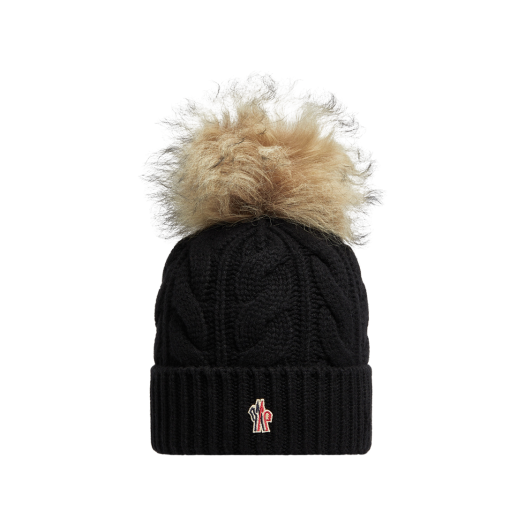 J2-098-3B00011-A0069-999 (W) Moncler Pom Pom Wool Cashmere Beanie Black - 24FW