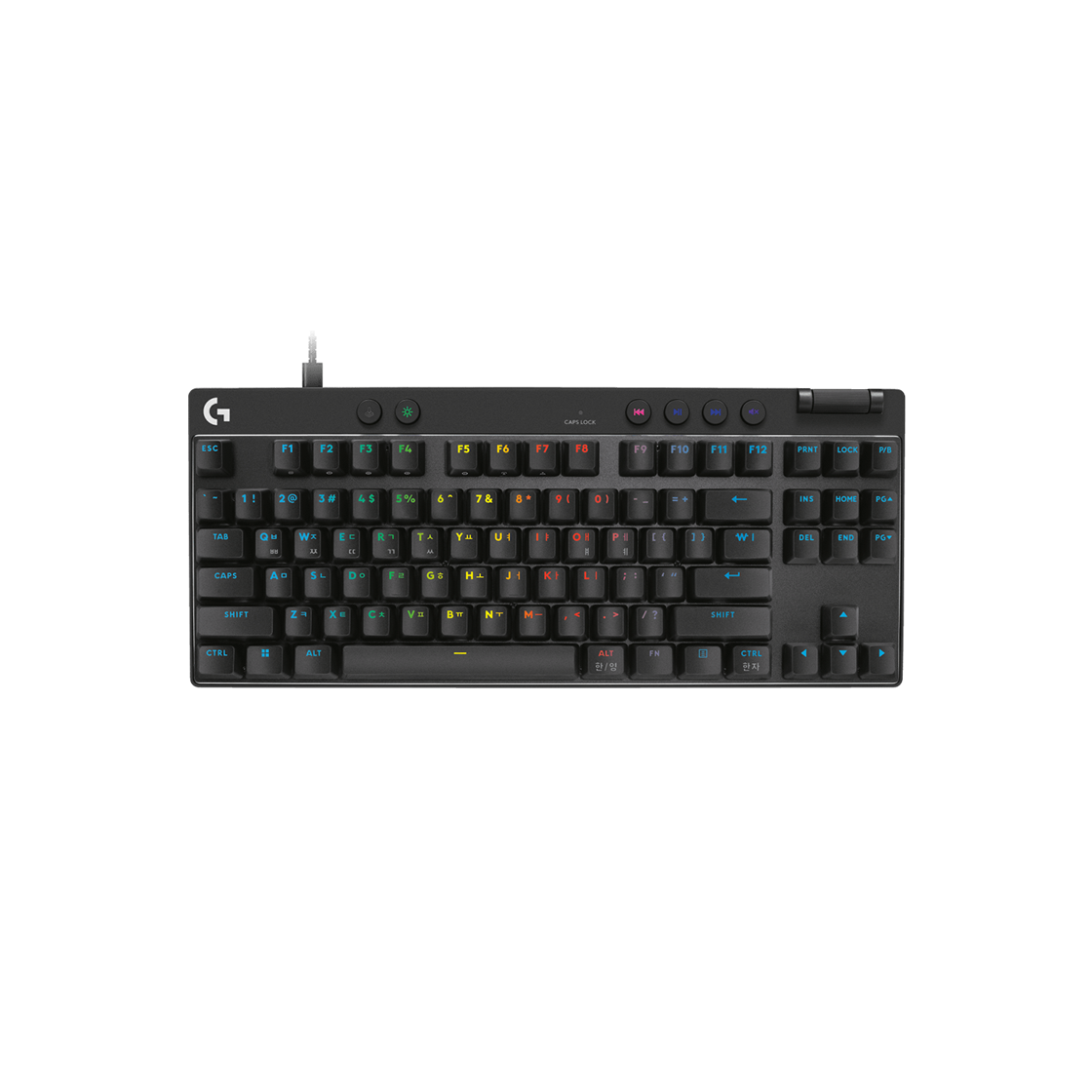 로지텍 G 프로 X TKL 래피드 유선 게이밍 키보드 블랙 국문 자판 (국내 정식 발매 제품)(Logitech G Pro X TKL Rapid Wired Gaming Keyboard Black Korean Layout (Korean Ver.))