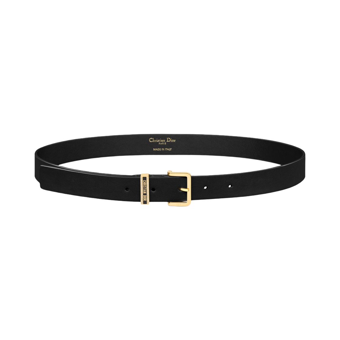 B0723UBMO-M900 (W) Dior 25mm Night Code Belt Smooth Calfskin Black