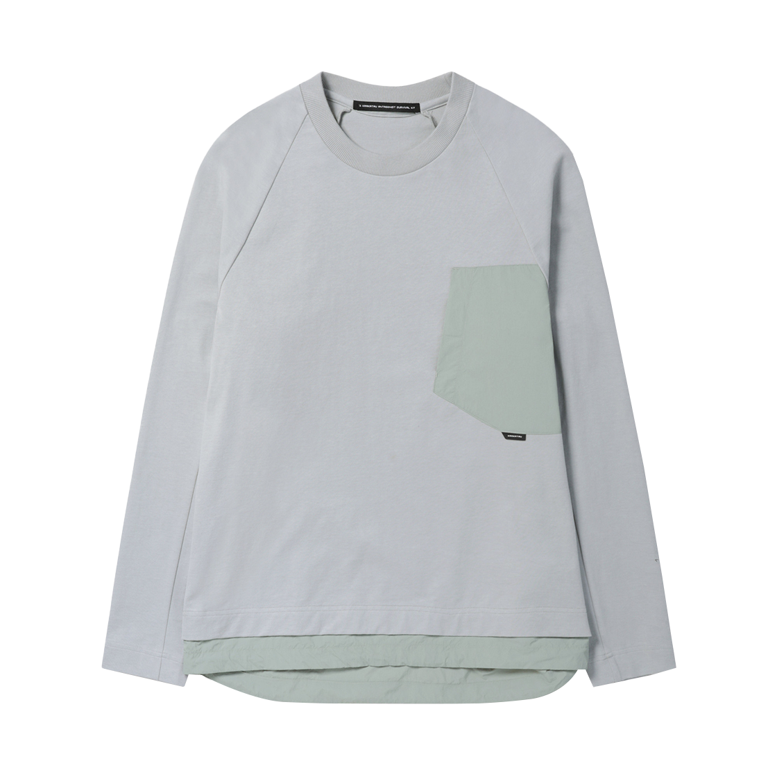 시리즈 크라카타우 우븐 믹스 오버핏 티셔츠 라이트 그레이(Series Krakatau Woven Mix Oversized T Shirt Light Gray) - 1