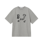 SLOW RECORD HOUSE Typo Play Record T-Shirt Gray