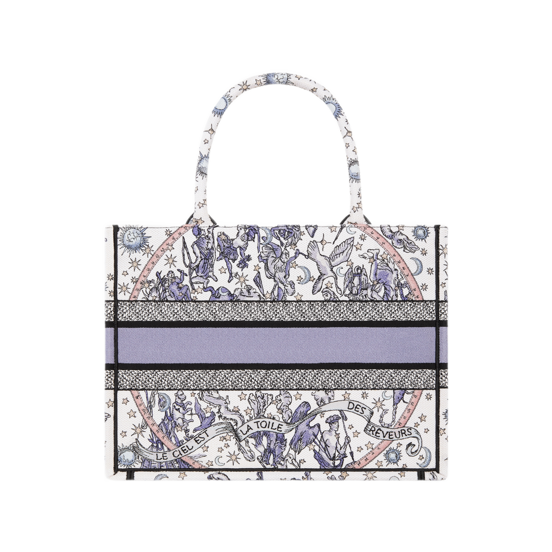 디올 럭키 미디움 디올 북 토트 디올 나이트 오브 드림즈 자수 화이트