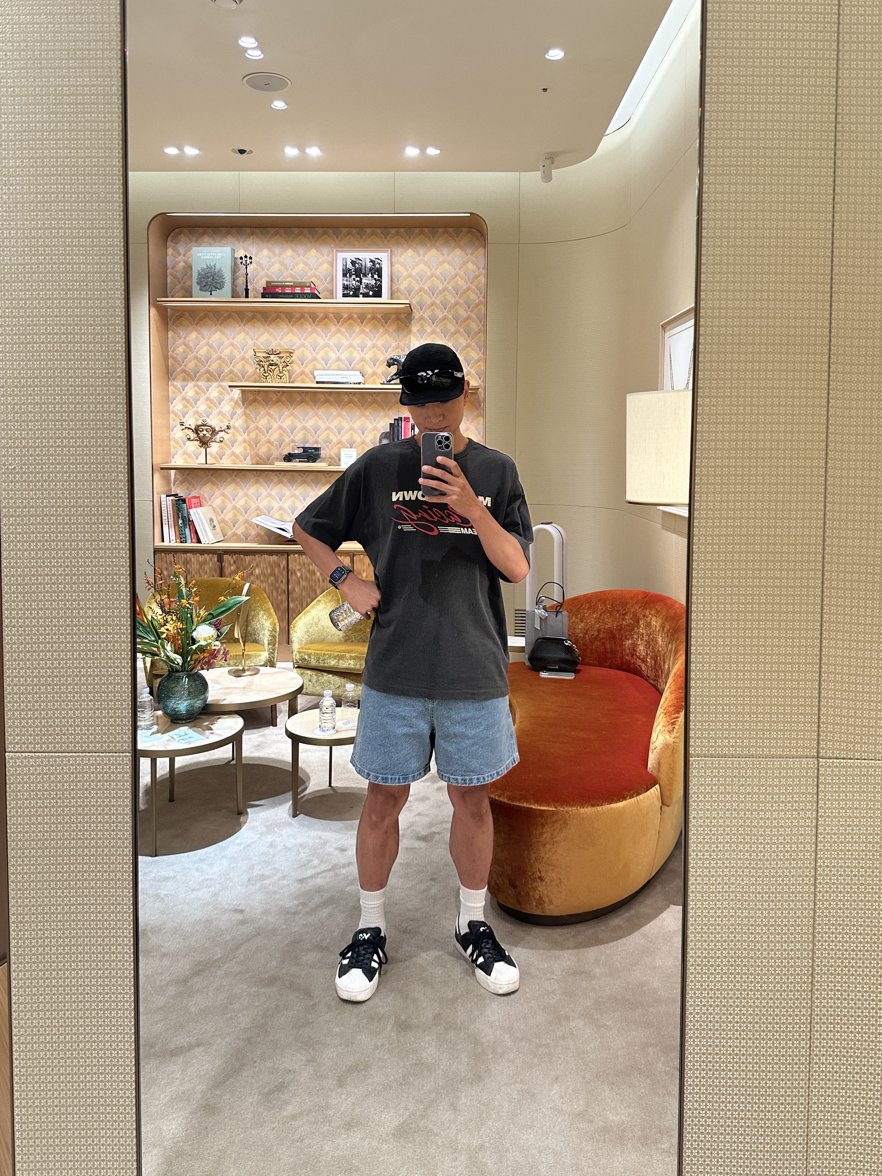Y-3 Yohji Star Black White, Y-3 Running Cap Black 착용 스타일 - 2