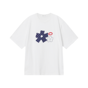 SLOW RECORD HOUSE Polka Dot Star T-Shirt White