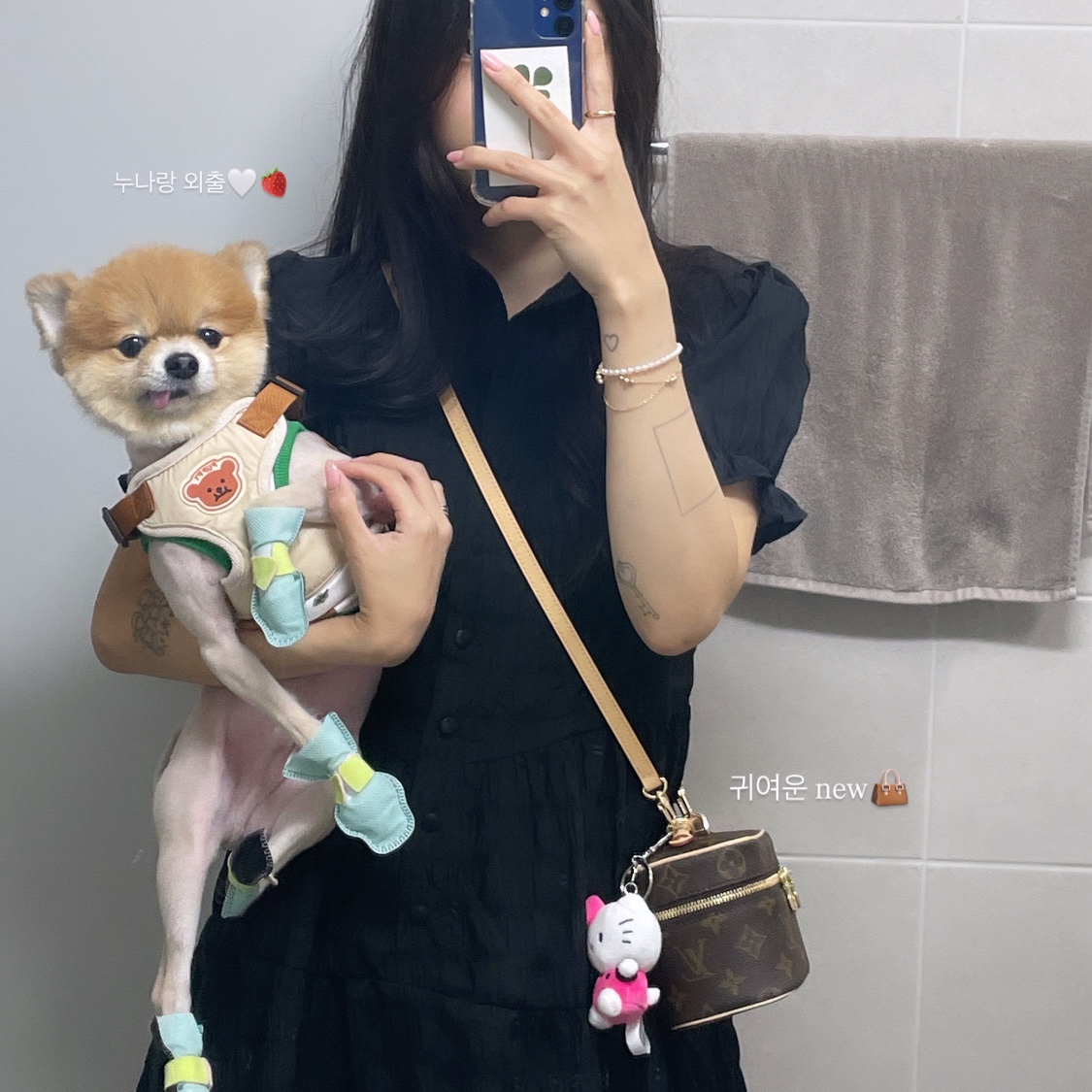 Louis Vuitton Nice Nano Toiletry Pouch Monogram 착용 스타일
