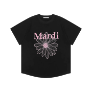 (W) Mardi Mercredi Flowermardi T-Shirt Black Pink