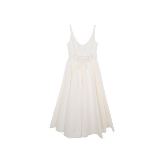 IT44IQ6BKFPF Dior Sleeveless Ribbon Dress Size 36 Ecru
