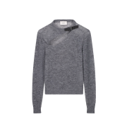 Coperni Women Buckle Cut Out Sweater Grey - 25FW