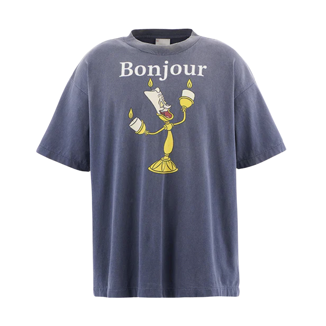 세인트 마이클 x 디즈니 봉주르 숏슬리브 티셔츠 네이비 - 25AW(Saint Mxxxxxx x Disney Bonjour S/S T-Shirt Navy - 25AW)